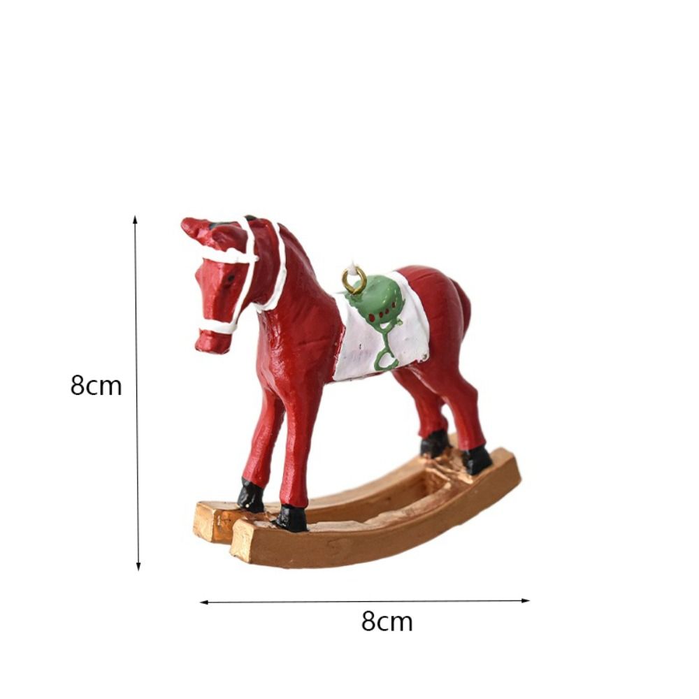 Смола Рождественская Подвесная Фигурка Лошади Красочная Расписная Лошадка-Качалка Подвесное Украшение Дети