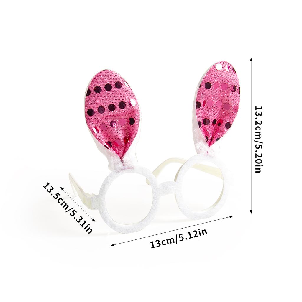 1/2 шт. Розовые блестящие очки с ушками кролика, оправа для очков в виде пасхальной маски, оправа для очков в виде кролика на выпускной, день рождения, забавный реквизит для фотосъемки, детский подарок