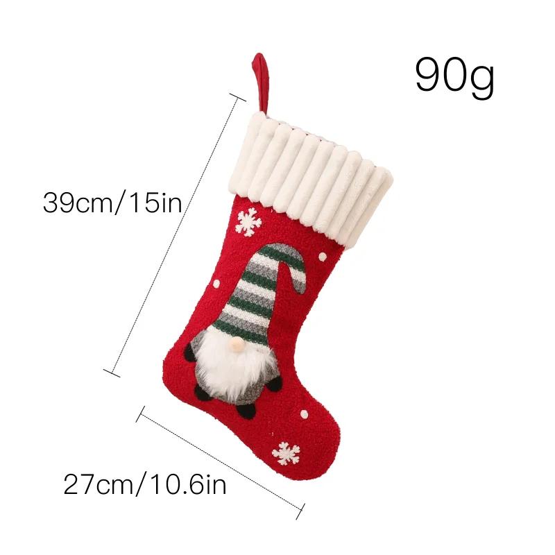 Christmas Stocking Sack Xmas Gift Candy Bag Christmas Decorations for Home Navidad Sock Christmas Tree Decor New Year 2024