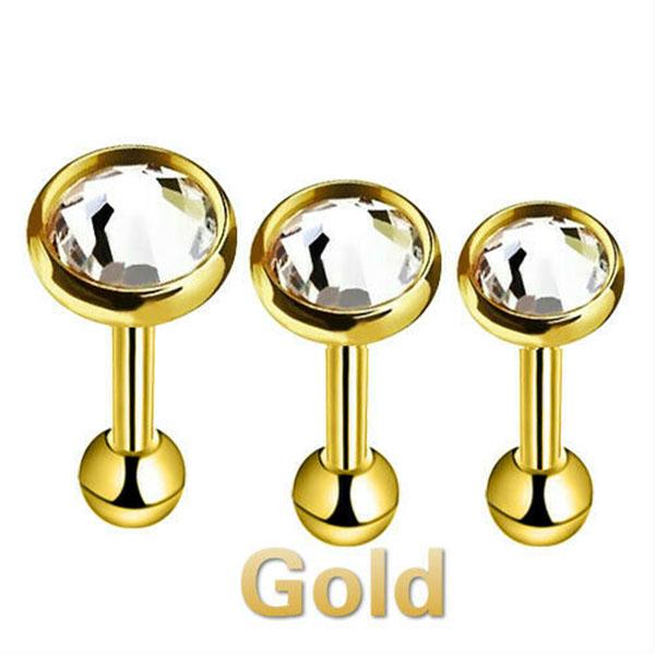 Пирсинг штанга для уха с драгоценными камнями 3 штуки
