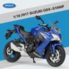 Масштаб 1/18 Welly Suzuki GSX S1000F, модель мотоцикла из сплава, литье под давлением, металлические игрушечные транспортные средства, модель мотоцикла, коллекция высокой имитации, детские подарки