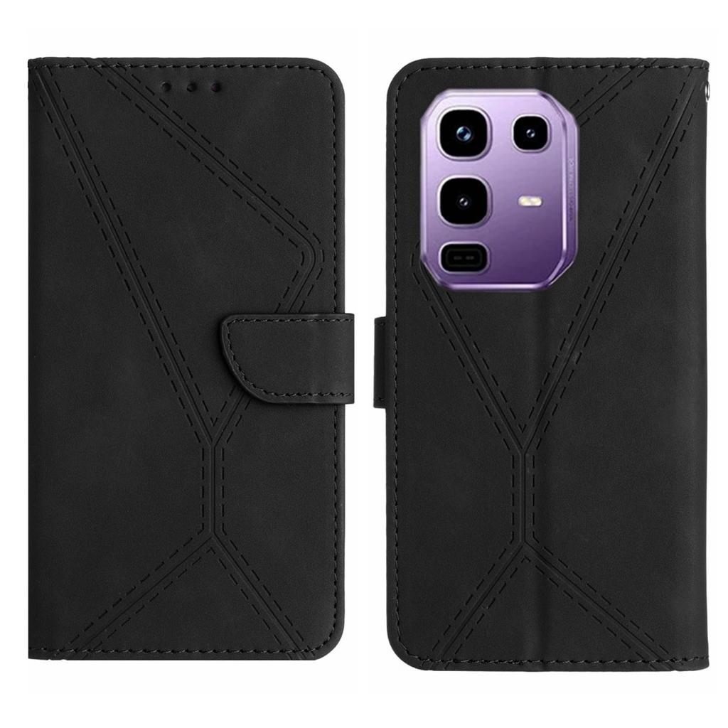 For Infinix Note 50 Pro+ 5G Case Skin Touch Lines Imprinted PU Leather Flip Phone Cover