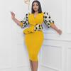 2024 Spring/Summer Women's OL Style Mesh Puff Sleeve Pencil Dress