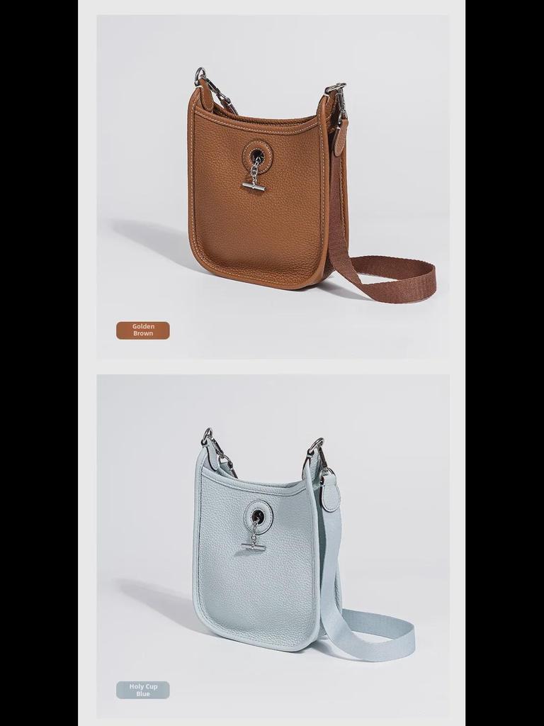 Весенняя сумка Vespa в корейском стиле в стиле ретро с первым слоем коровьей кожи и тесьмой через плечо 2024 года