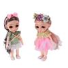 2 шт. EN71 BJD кукла 6.7 дюймов вращающиеся суставы великолепная одежда модная кукла нарядная для возраста 3+
