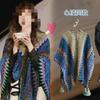 Yunnan Lijiang Travel Outside with Knitted Shawl Retro Cape Cape Fringed Scarf Holiday Wear