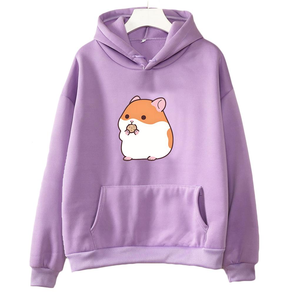 Hamster Hoodie Animal Cartoon Sweatshirts Streetwear Kawaii Cute Winter Pullover Regular Fit for Boys/Girls Long Sleeve Soft Top