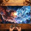 Magic Card Playmat TCG Playmat Ice Fire Phoenix Non-Slip Stitched Edge Mythic Gaming Mats Tapete Magic Mat Card Pad