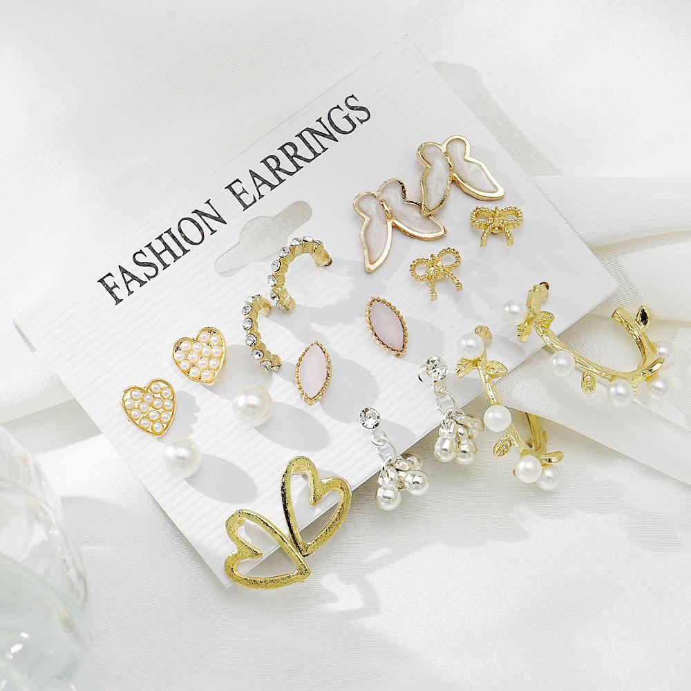 Бохо Металлические Акриловые Геометрические Серьги Набор Серьги-гвоздики Серьги-кольца Модные Ювелирные Изделия Для Женщин