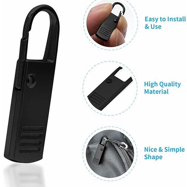 5Pcs Detachable Zipper Slider Puller Instant Zipper Repair Kit Replacement for Broken Buckle Travel Bag Suitcase Zipper Head DIY Sewing Craft