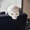 Декорация в виде черепа с защелкой на край монитора 3D-печатная миниатюрная фигурка черепа для края экрана компьютера/ТВ Уникальный готический стиль Настольное украшение для дома и офиса