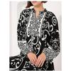 Western Style New Fashion Casual Loose Robe Print Long sleeve dress Printed Loose Dress