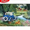 Full Square Round Drill Diamond Painting Car Landscape Rhinestone Kit 5D Diamond Embroidery Dog Mosaic Handicraft Home Decor