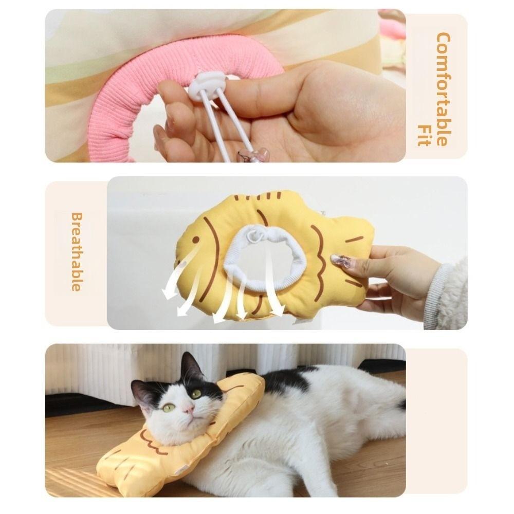 Fish Shape Cat Protective Collar Cartoon Pet Elizabethan Collar Cat Recovery Collar  Wound Healing