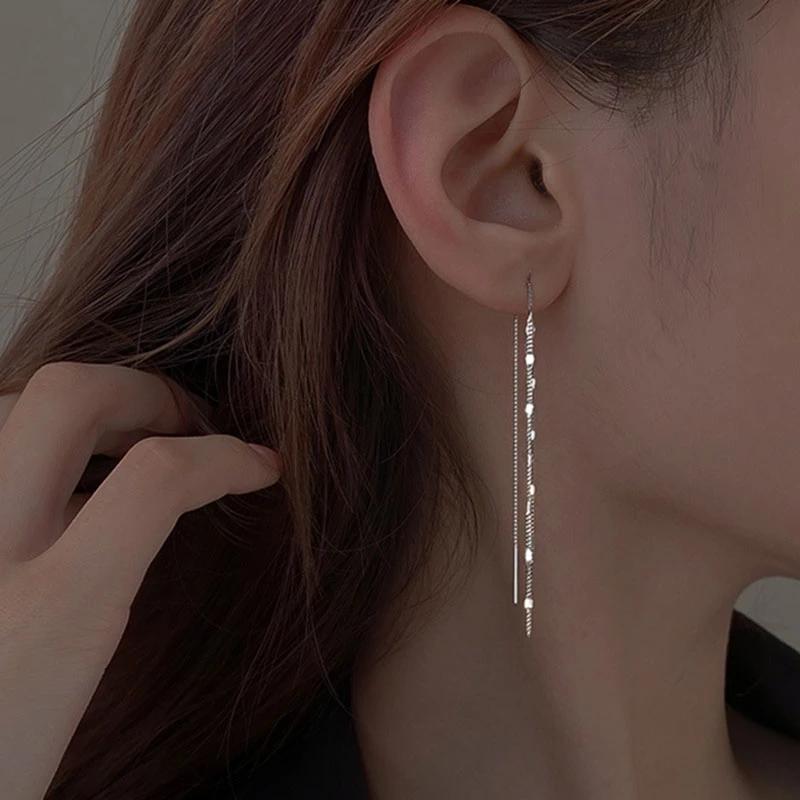 foxanry Серьги-капли для предотвращения аллергии для женщин, модные элегантные очаровательные креативные украшения для невесты с длинной кисточкой