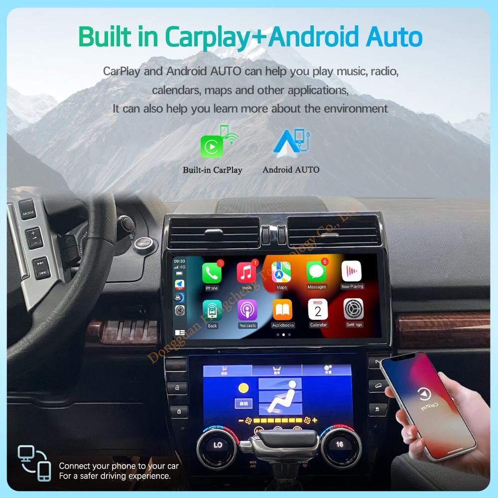 12,3 дюйма Для Land Rover Freelander 2 2007-2015 Android12 Автомобильный мультимедийный плеер GPS Навигация Радио 8+128 ГБ CarPlay 4G AC экран