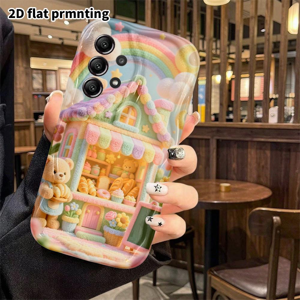 Phone Case: 2D flat, suitable for Samsung Galaxy A34 A35 M05 M06 S20 S22 S21 FE Plus 5G protective case, plush bakery, perfect Christmas and Halloween
