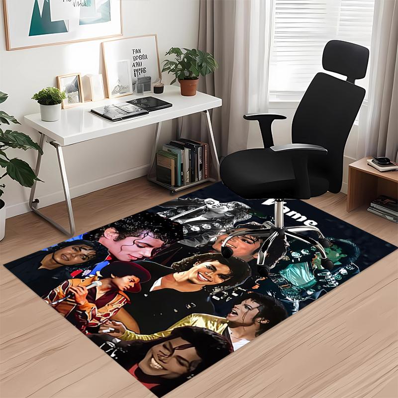 Custom Name Michael Jackson Printed Carpet, for Office Chair Living Room Bedroom Kitchen Room Decor Gifts.
