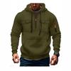 Mens Hooded Zip-Up Sweatshirt Winter Warm Fleece Lined Casual Streetwear Long Sleeve Pullover Youth