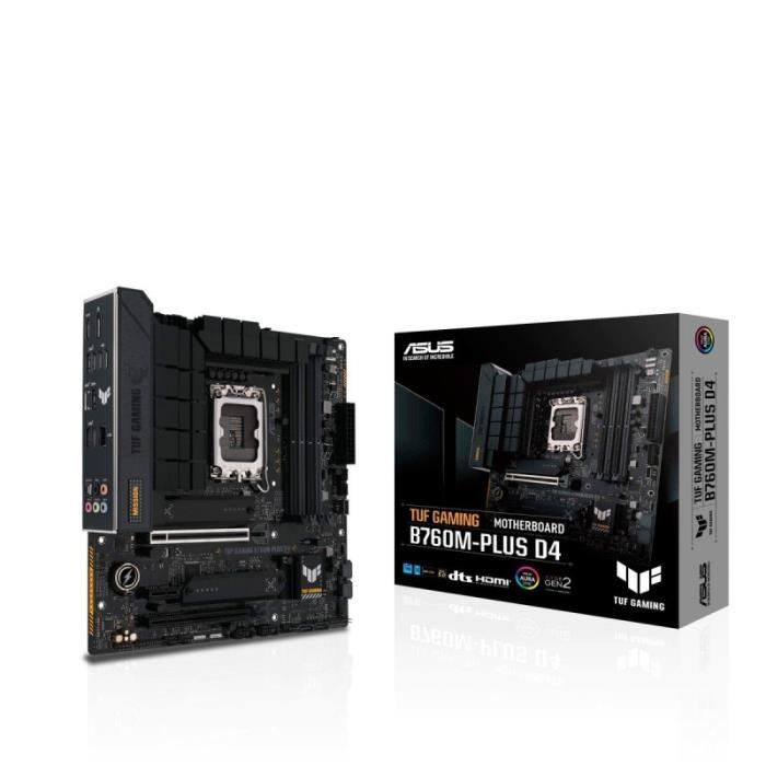 Carte Mère - ASUS - TUF GAMING B760M-PLUS D4 - Socket LGA1700 - DDR4 - 64 Go RAM