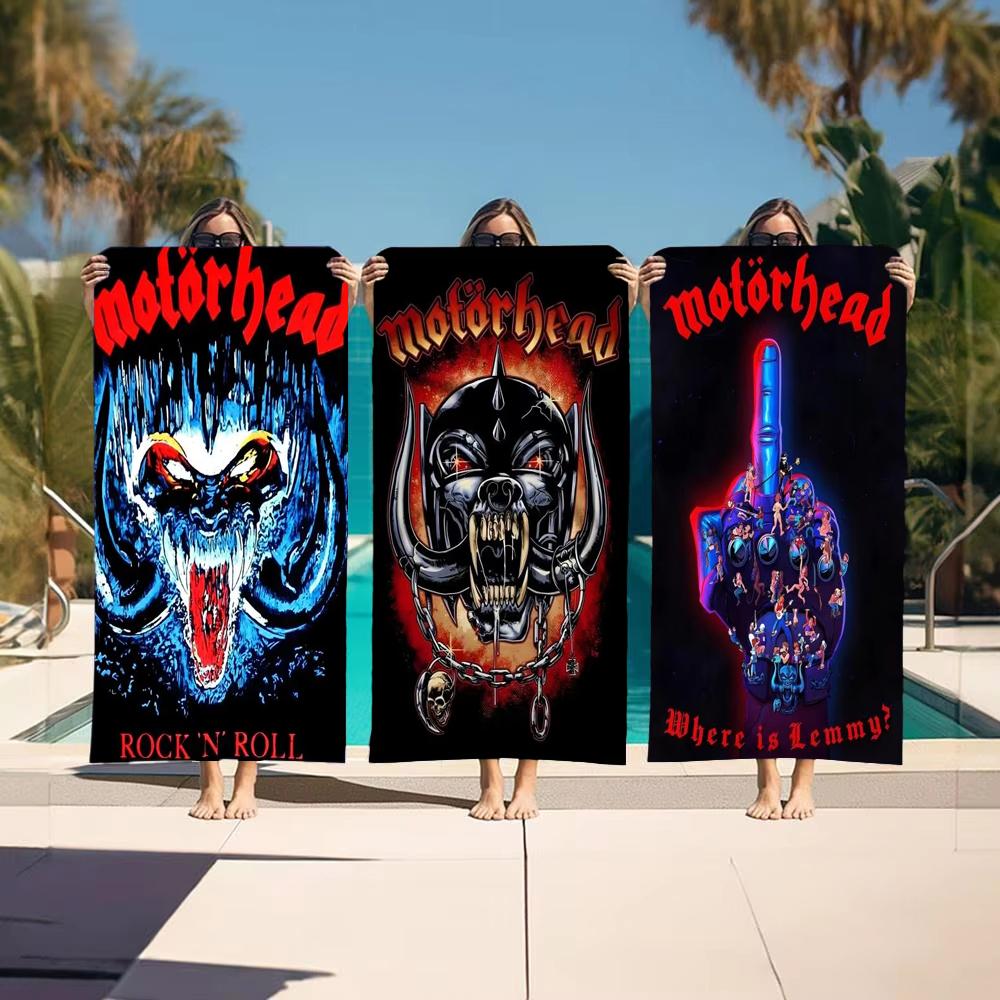 M-Motorhead Rock N Roll Warpig Blue Demon Album Cover Beach Towel Microfiber Quick Dry Sand Free Gym Sports Towel For Swimming