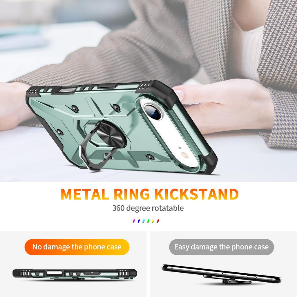 Для iPhone 17 Air Чехол ПК+ТПУ Противоударный Чехол для Телефона с Кольцом-Подставкой