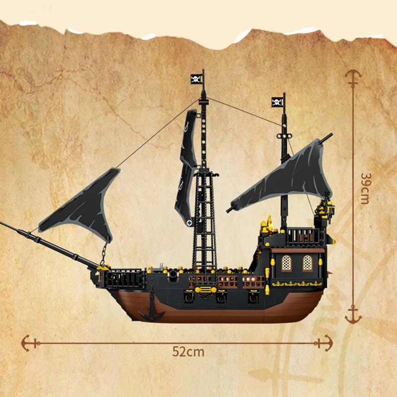 Строительный блок, пиратская крепость, черная жемчужина, лодка, военный корабль Королевского флота, порт, кирпичи, игрушка для рождественского подарка