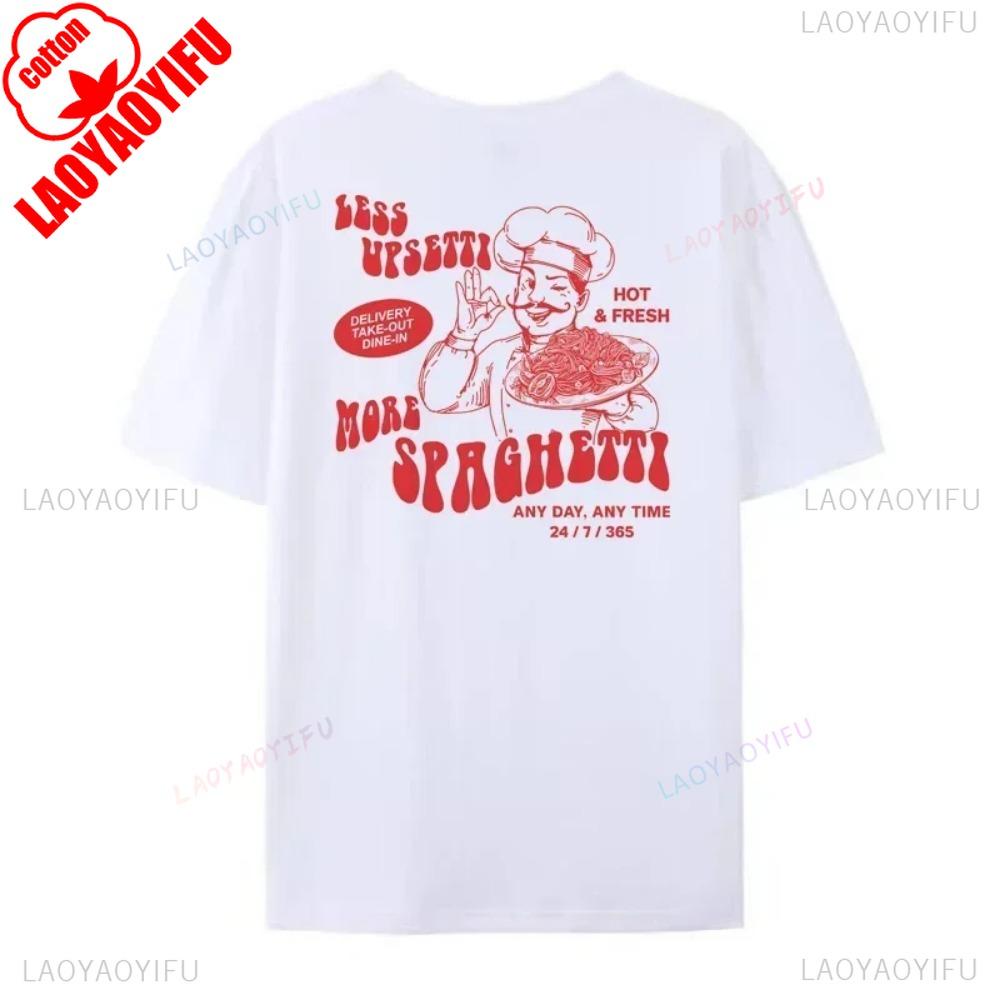 Spaghetti Graphic T-Shirts Retro Pasta Lover T Shirt Cute Italian Food Tee Shirt Unisex Vintage Hipster Short Sleeve
