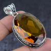 Natural Honey Topaz Gemstone Handmade 925 Sterling Silver Pendant 2.36" L3C55