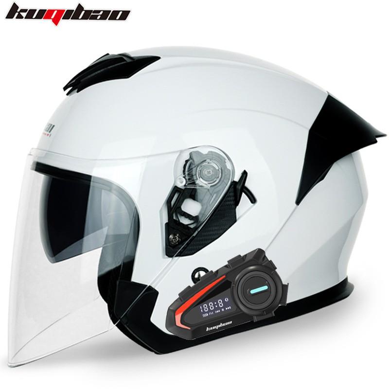 CoolQ Dual Lens Bluetooth Motorcycle Half Helmet Long Battery Life All Season Electric Scooter