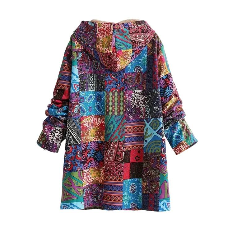 Женская зимняя флисовая куртка с капюшоном, лоскутная, с длинным рукавом, пальто с карманами, теплая подкладка