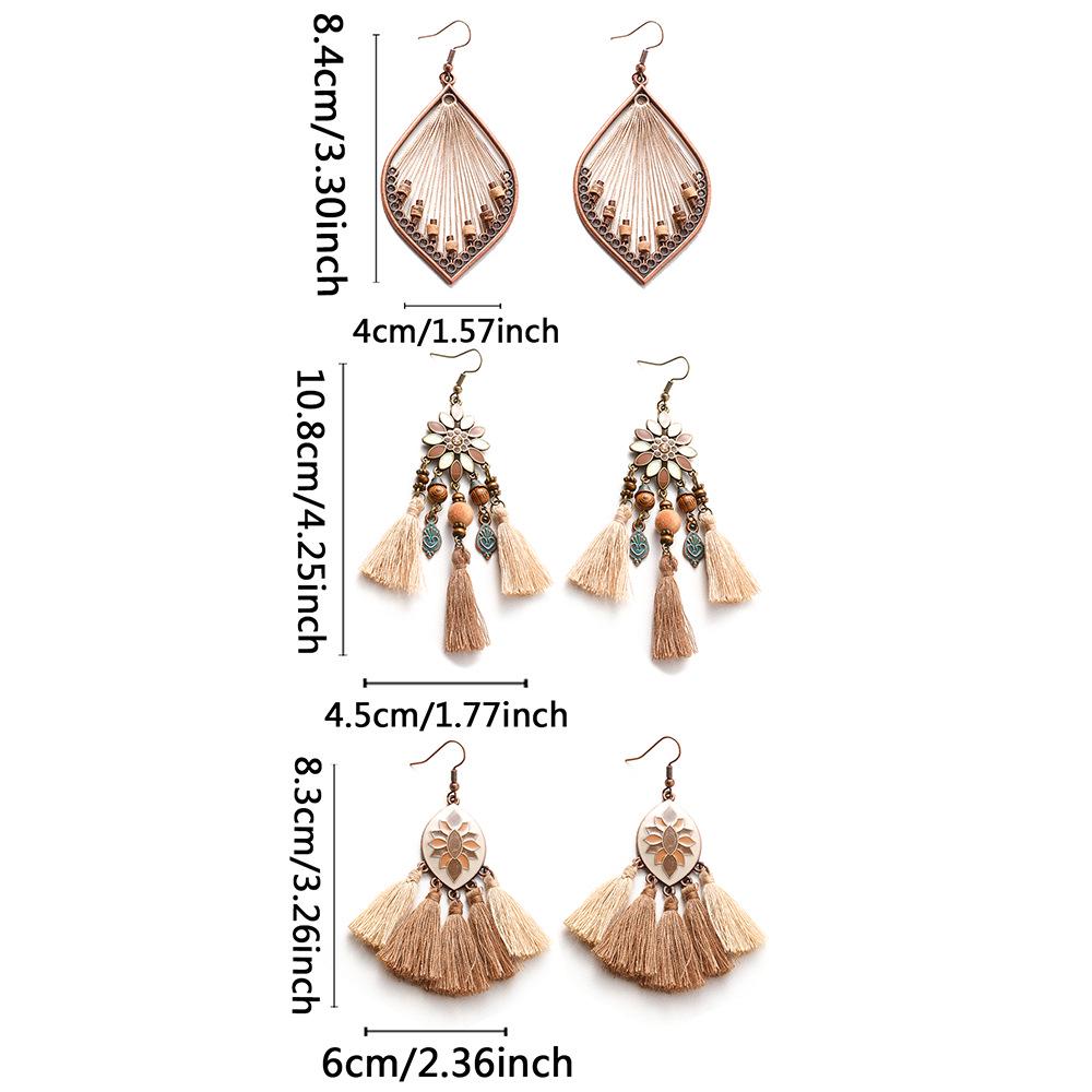 Винтажные богемные плетеные серьги с кисточками в нишевом лесном стиле