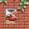 2D Плоский, 1 шт. Официальный постер к мультфильму Disney Pixar «Тачки» с изображением Молнии Маккуина и Мэтра в пустыне в винтажном металлическом стиле - Ретро настенный декор
