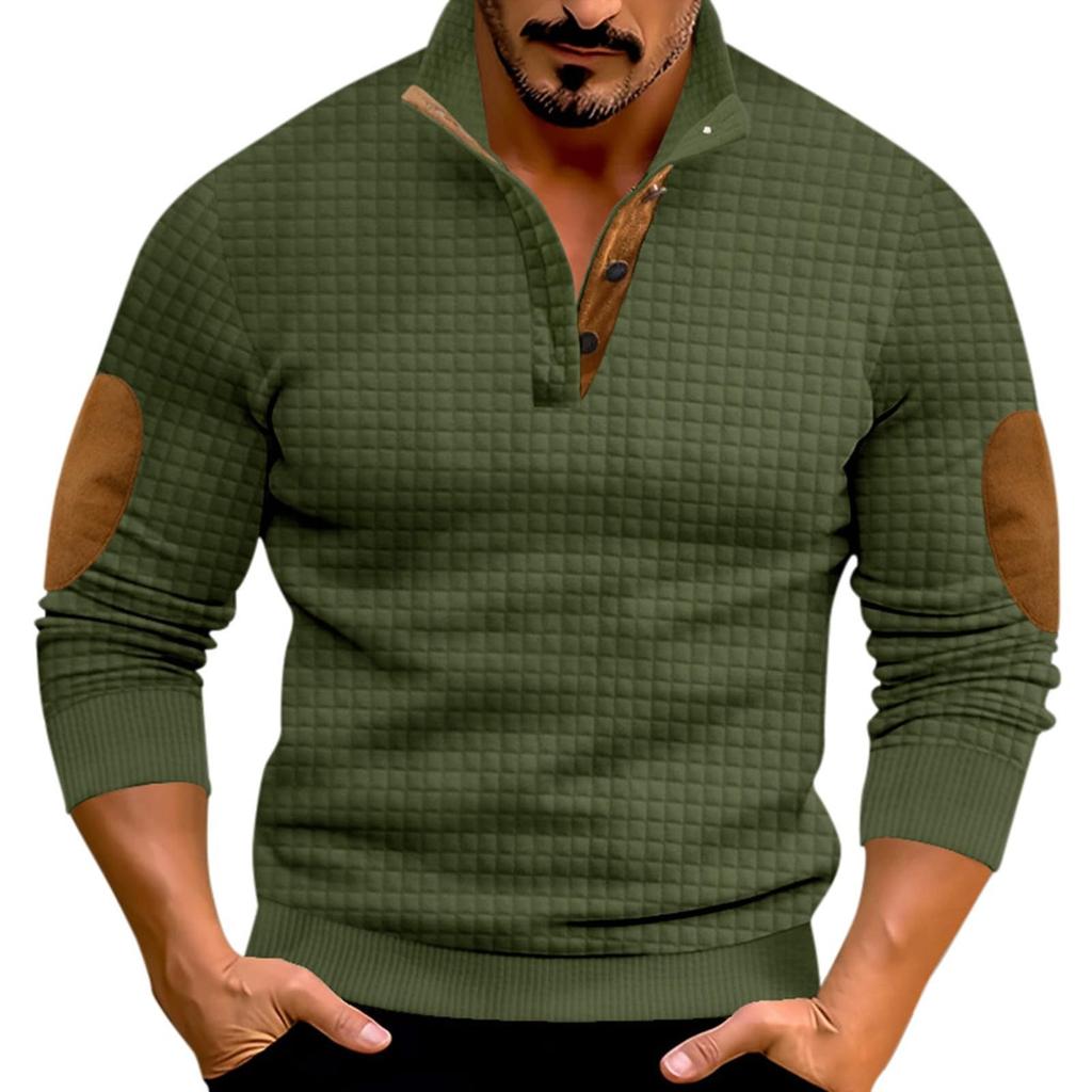 Мужской свитшот без капюшона, повседневный, свободного кроя, цветной, с длинным рукавом, с воротником-стойкой на пуговицах, для комфорта и зимы