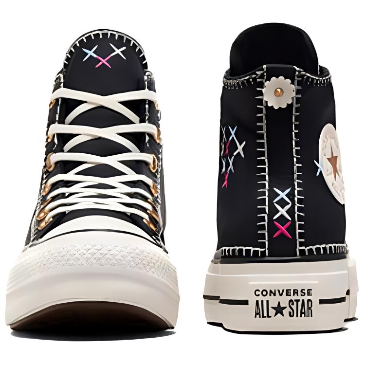 Converse Chuck Taylor All Star Lift Fashion High Top Canvas Shoes Women Sneakers Black White Gold A08731C