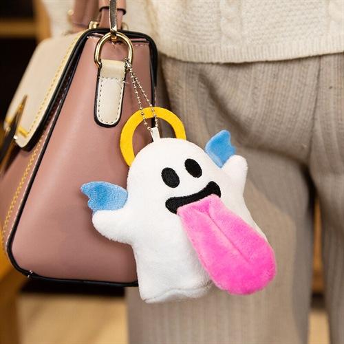 Creative Plush Emoji Keychain Pendant Soft Stuffed Toy Bag Charm Gift Decoration Cute Cartoon Accessory Birthday Party Favor