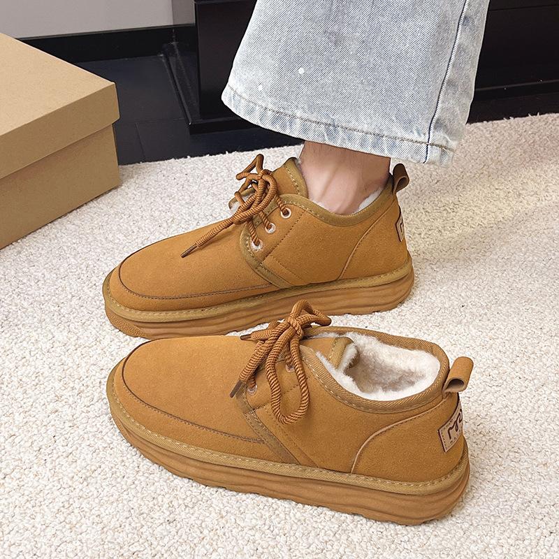 Processing custom winter new popular velvet thickened warm thick-soled snow boots non-slip fashionable cotton shoes men