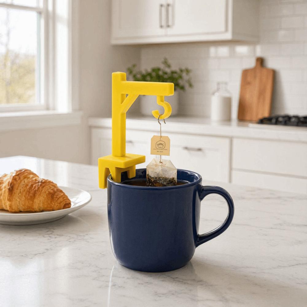 8PCS Plastic Tower Crane Tea Bag Holder Funny Tea Bag Hook Novelty Tea Bag Fixing Clip  Office