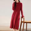 Women's Cashmere Dress Qinghe Cashmere 30% Cashmere 70% Wool Autumn and Winter Cashmere Skirt Soft and Warm