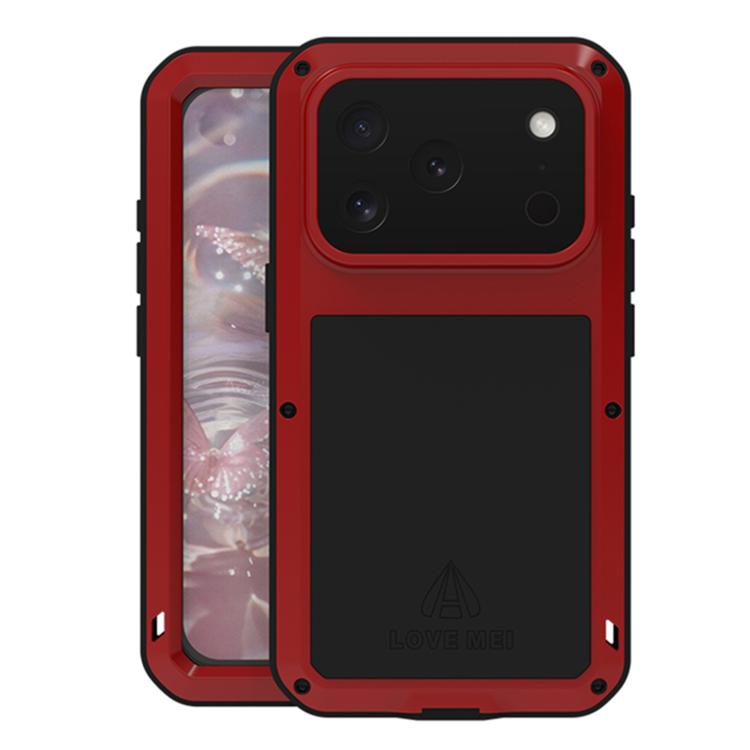 For iPhone 17 Pro LOVE MEI Metal Shockproof Life Waterproof Dustproof Phone Case