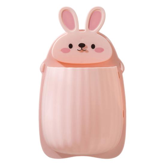 Настенный держатель для зубных щеток, противоскользящая полка для хранения в форме мультяшного кролика, самоклеящаяся настенная полка для хранения с глубоким карманом