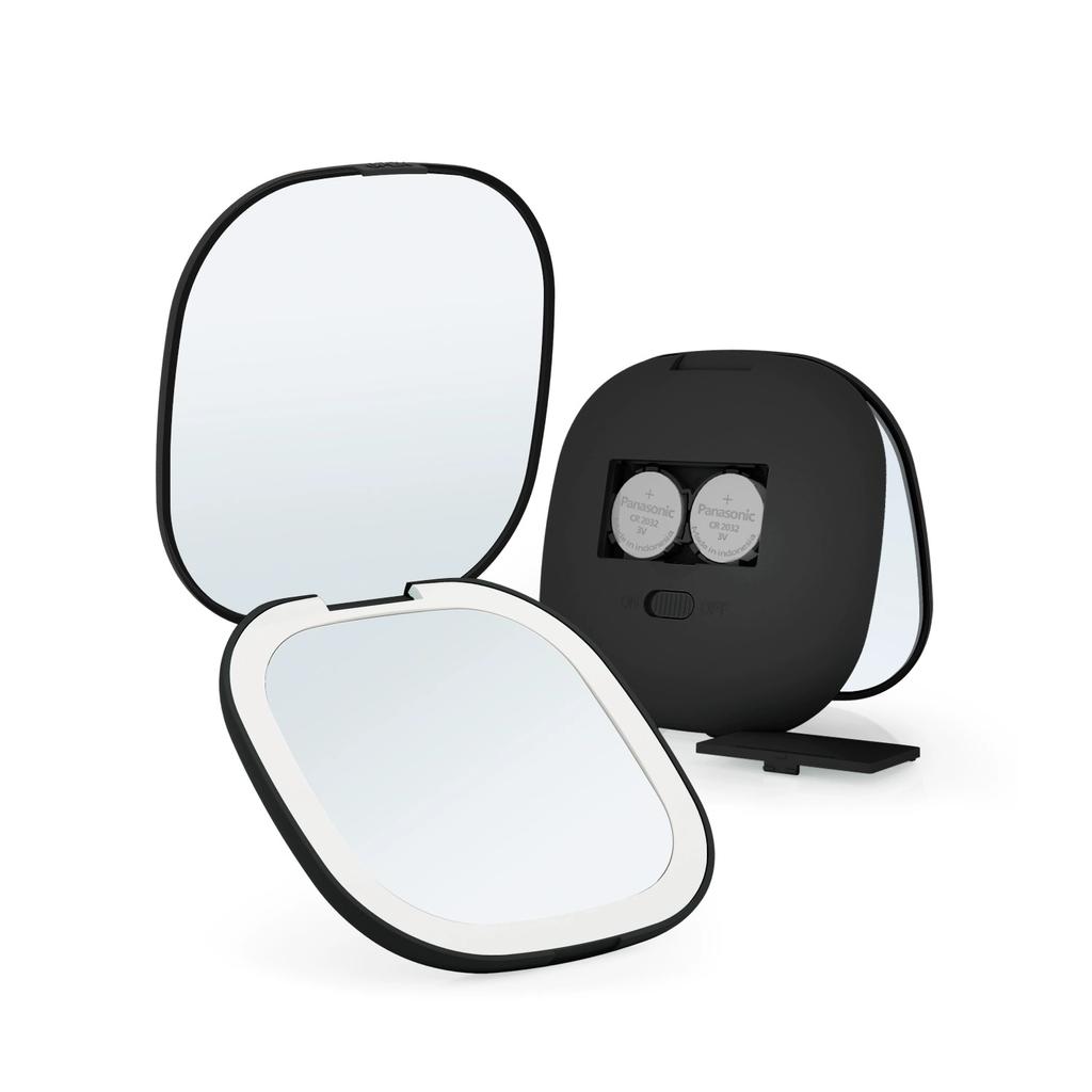 LED Makeup Mirror Portable Folding Handheld Vanity Mirror with Lights Compact Travel Mirror