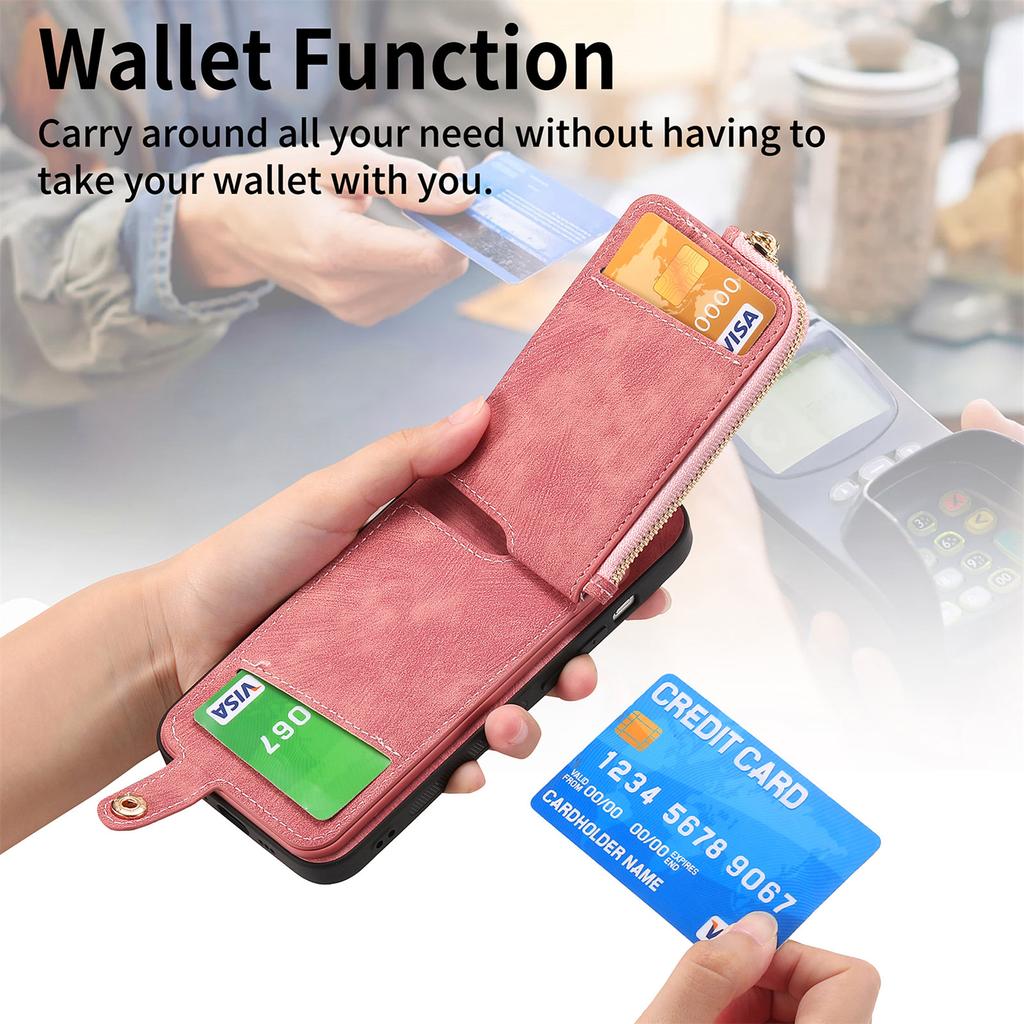 Магнитный кошелек с отделением для карт с откидным кольцом-держателем на молнии кожаный чехол для iPhone 15 14Plus 13 12 11Pro Max для Samsung S23 S22 S21 S20 Ultra Plus A14 A54 A53
