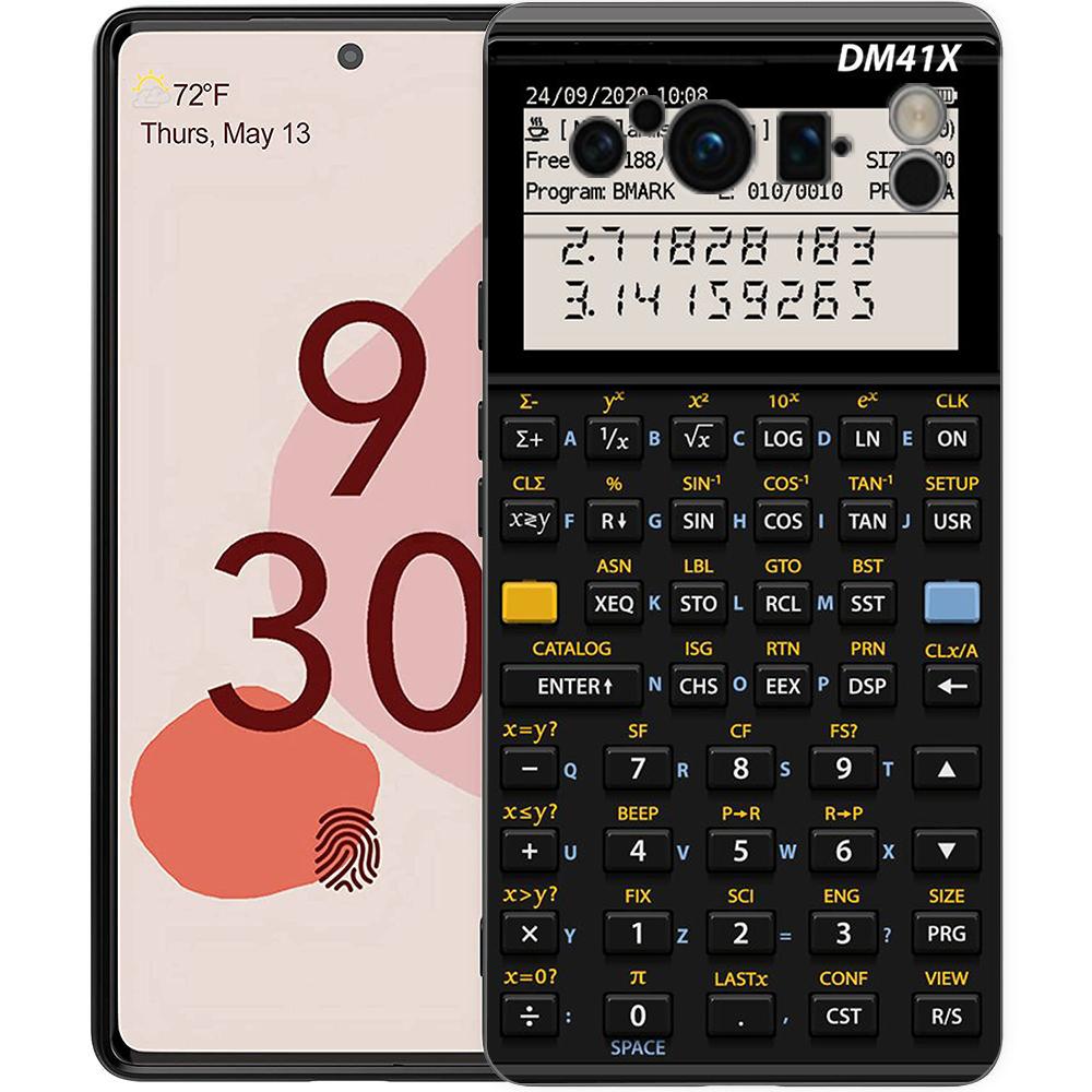 Ретро-чехол-телефон-калькулятор для Google Pixel 9 8 7 6 Pro XL 8A 6A 7A 5G Мягкий ударопрочный ТПУ Черный чехол