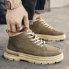 New Fashion Autumn And Winter Men's High Top Martin Boots Students Male Boys Trending Soft Sole Work Shoes Labor Protection Martin Sneakers