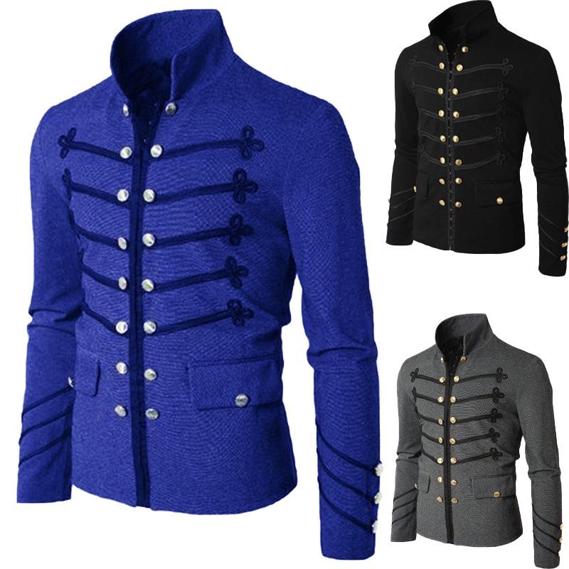 Fashionable Men's Double Breasted Medieval Jacket Perfect For Halloween Parties