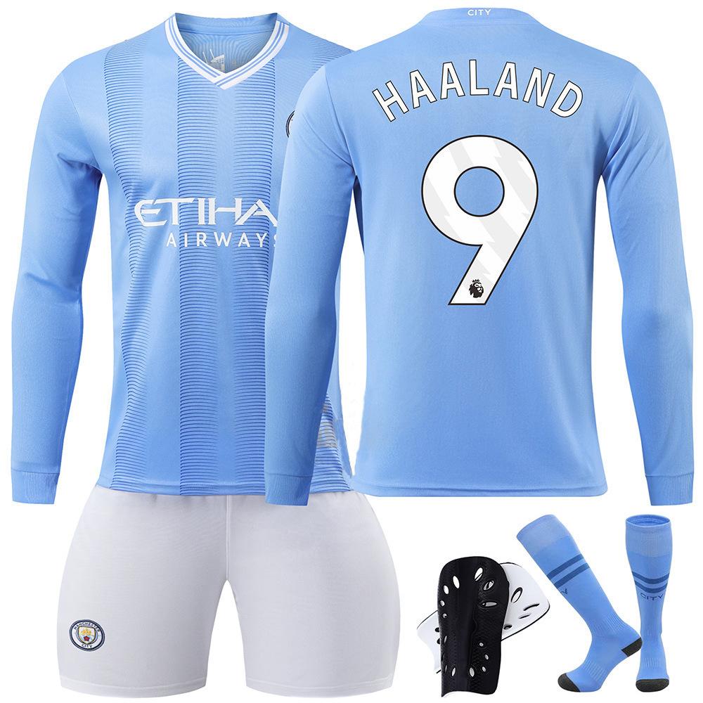 2324 Manchester City football jersey, long-sleeved suit, training jersey, club team jersey, appearance jersey, fan version, quick-drying.