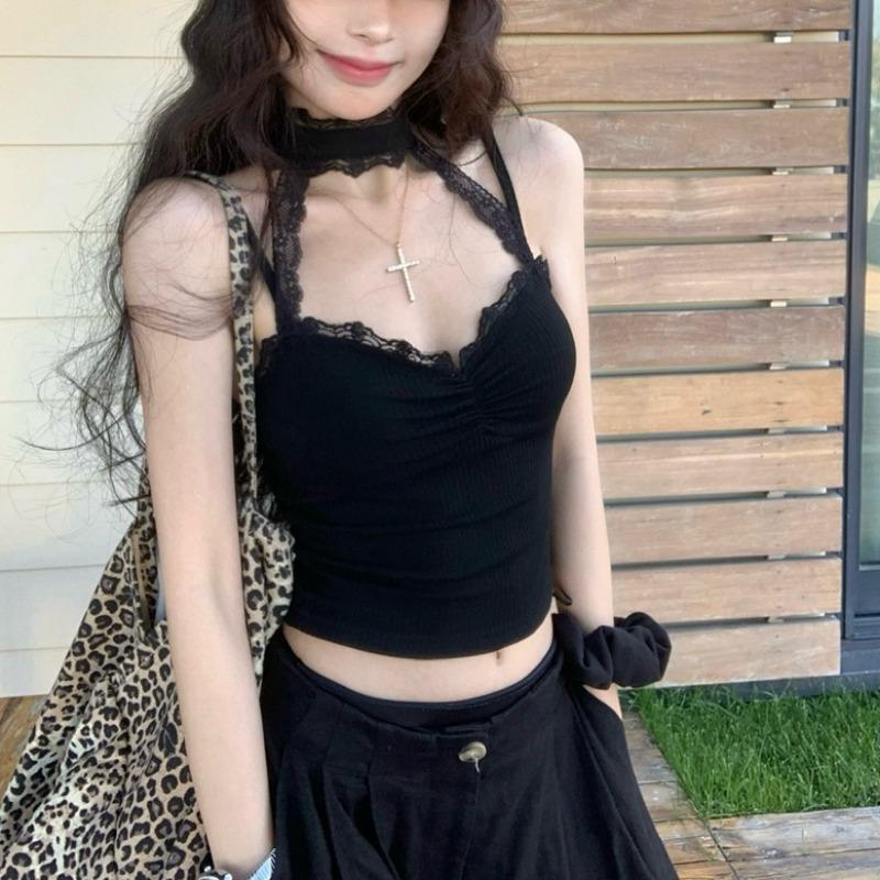 Женский летний топ с открытыми плечами, сексуальный жилет-майка, сексуальный шелковый кружевной топ, облегающий короткий топ Pure Desire