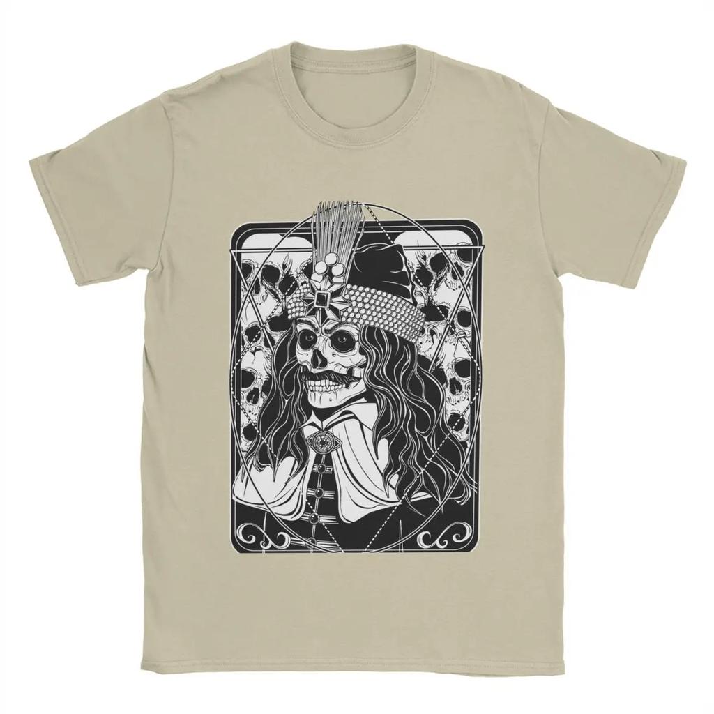 Мужская футболка с изображением Влада Дракулы и черепа, повседневная футболка из чистого хлопка, футболки с коротким рукавом, топы с круглым вырезом и графикой