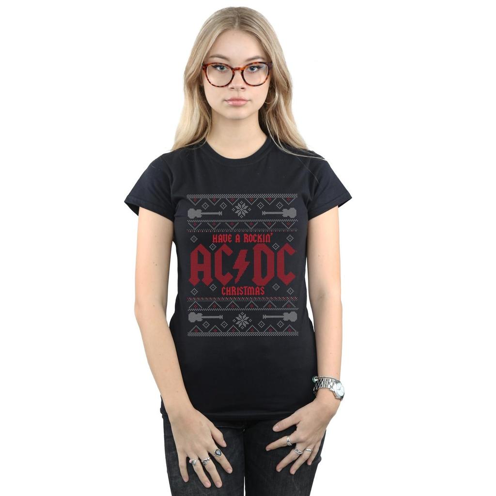 ACDC Womens/Ladies Have A Rockin Christmas Cotton T-Shirt